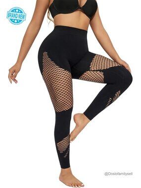 Seamless Mesh Scrunch Butt Leggings High Waisted Tummy Control Workout Pants